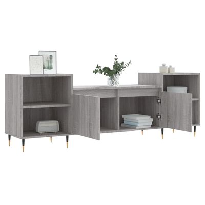 vidaXL Mueble para TV madera contrachapada gris Sonoma 160x35x55 cm