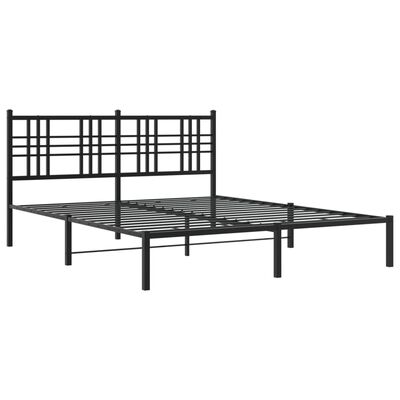 vidaXL Estructura de cama con cabecero metal negro 160x200 cm