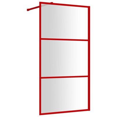 vidaXL Mampara puerta de ducha vidrio transparente ESG rojo 115x195 cm