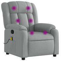 vidaXL Sillón reclinable de masaje de tela gris claro