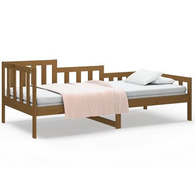 vidaXL Sofá cama de madera maciza de pino marrón miel 80x200 cm