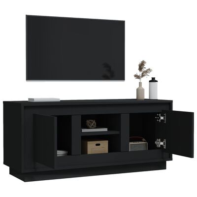 vidaXL Mueble de TV madera contrachapada negro 102x35x45 cm