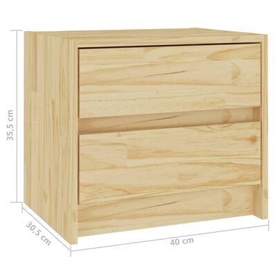 vidaXL Mesita de noche madera maciza de pino 40x30,5x35,5 cm