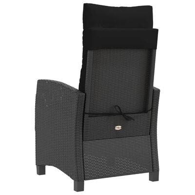 vidaXL Sillones reclinable jardín cojines 2 uds ratán sintético negro