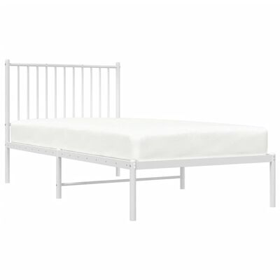 vidaXL Estructura cama sin colchón con cabecero metal blanco 90x190 cm