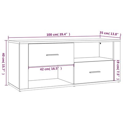 vidaXL Mueble de TV madera contrachapada gris Sonoma 100x35x40 cm