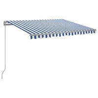 vidaXL Toldo manual retráctil con LED azul y blanco 300x250 cm