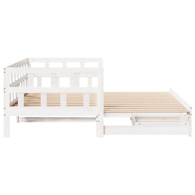 vidaXL Sofá cama nido con cajones madera maciza pino blanca 90x190 cm