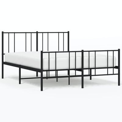 vidaXL Estructura cama sin colchón con estribo metal negro 120x200 cm