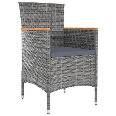 vidaXL Set de comedor de jardín 9 pzas y cojines ratán sintético gris