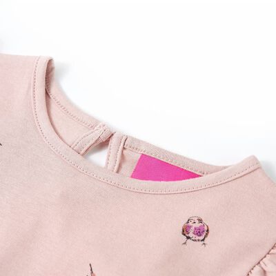 Camiseta infantil de manga larga rosa 128