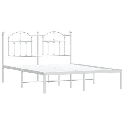 vidaXL Estructura de cama de metal con cabecero blanca 150x200 cm