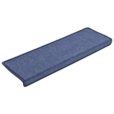 vidaXL Alfombrillas de escalera 10 unidades azul 65x21x4 cm