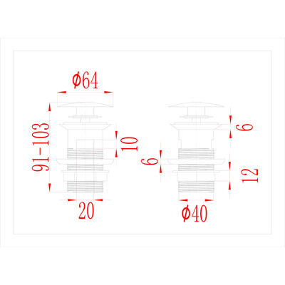 vidaXL Desagüe de empuje función desbordamiento dorado 6,4x6,4x9,1 cm