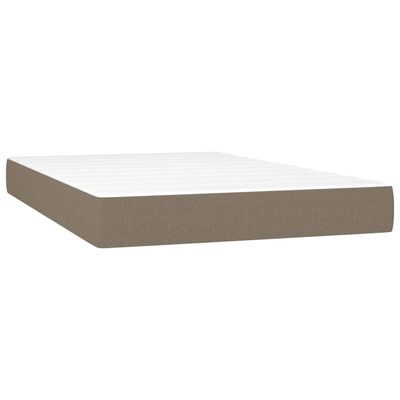 vidaXL Cama box spring con colchón y LED tela gris taupe 120x190 cm