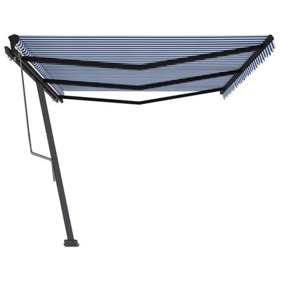 vidaXL Toldo de pie automático azul y blanco 600x350 cm