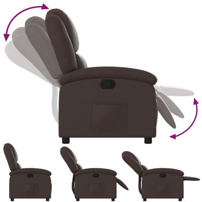 vidaXL Sillón reclinable de cuero sintético marrón