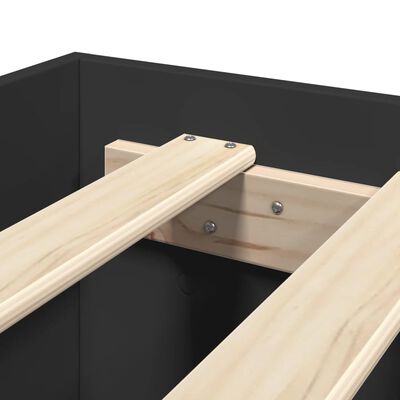 vidaXL Estructura cama con cabecero madera ingeniería negra 75x190 cm