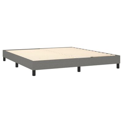 vidaXL Cama box spring con colchón tela gris oscuro 180x200 cm