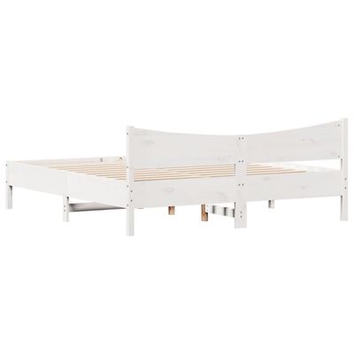 vidaXL Cama sin colchón madera maciza de pino blanca 180x200 cm