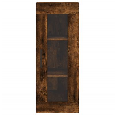 vidaXL Aparador de madera contrachapada roble ahumado 34,5x34x180 cm