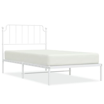 vidaXL Estructura cama sin colchón con cabecero metal blanco 100x200cm