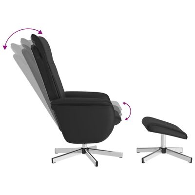 vidaXL Sillón reclinable con reposapiés cuero sintético negro