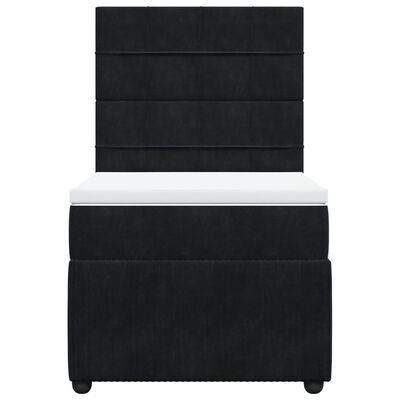 vidaXL Cama box spring con colchón cuero sintético negro 90x190 cm