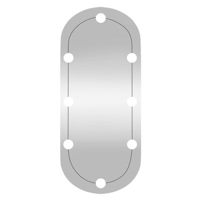 vidaXL Espejo de pared ovalado con luces LED vidrio 35x80 cm