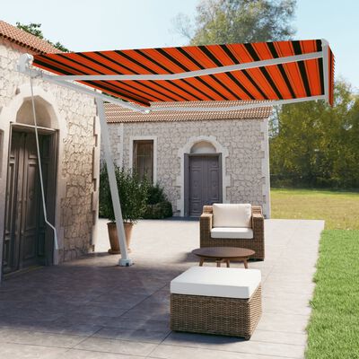 vidaXL Toldo de pie manual retráctil naranja y marrón 400x350 cm