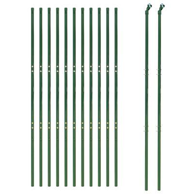 vidaXL Cerca de alambre de acero galvanizado verde 2,2x25 m