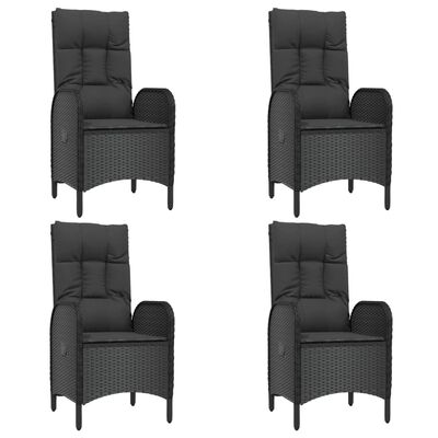 vidaXL Set de muebles jardín 5 pzas con cojines ratán sintético negro