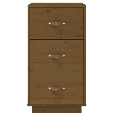 vidaXL Mesita de noche madera maciza de pino marrón miel 40x40x75 cm