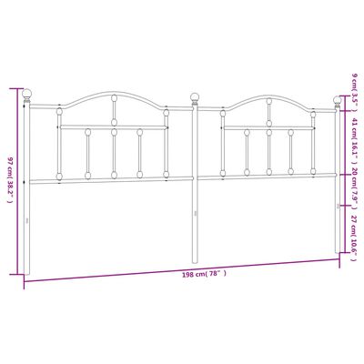 vidaXL Cabecero de metal blanco 193 cm