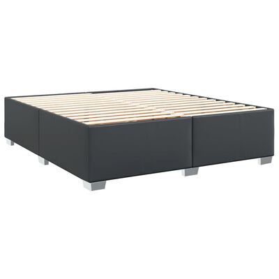 vidaXL Cama box spring con colchón cuero sintético negro 180x200 cm