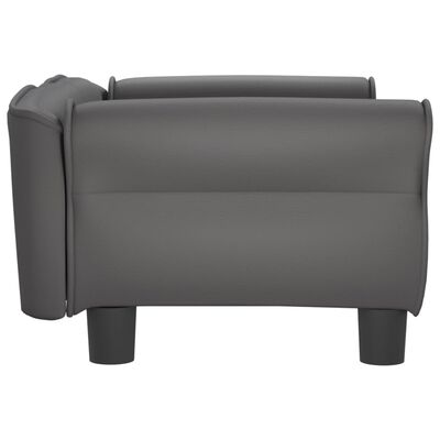 vidaXL Cama para perros de cuero sintético gris 70x45x30 cm