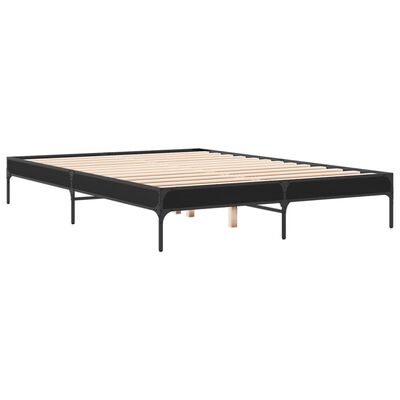 vidaXL Estructura de cama madera de ingeniería y metal negro 140x200cm