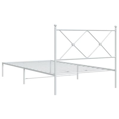 vidaXL Estructura de cama de metal con cabecero blanco 100x200 cm