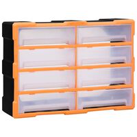 vidaXL Organizador multicajones con 8 cajones grandes 52x16x37 cm