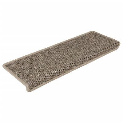 vidaXL Alfombrilla autoadhesiva escalera sisal 15 uds beige 65x21x4 cm