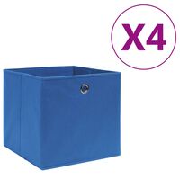 Cajas de almacenaje 4 uds tela no tejido 28x28x28 cm azul bebé