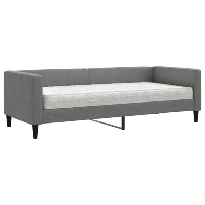 vidaXL Sofá cama con colchón tela gris oscuro 80x200 cm