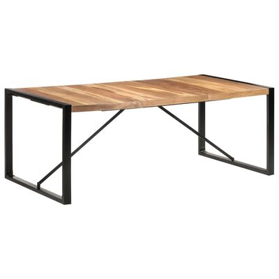 vidaXL Mesa de comedor madera maciza con acabado sheesham 200x100x75cm