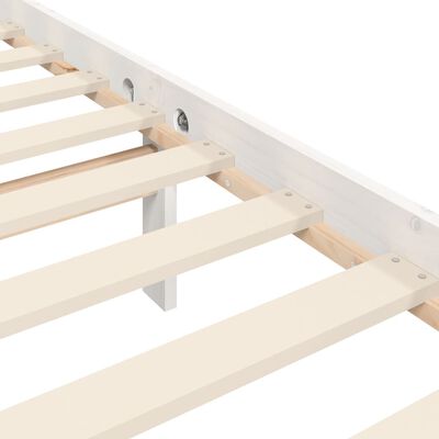 vidaXL Estructura de cama con cabecero madera maciza blanco