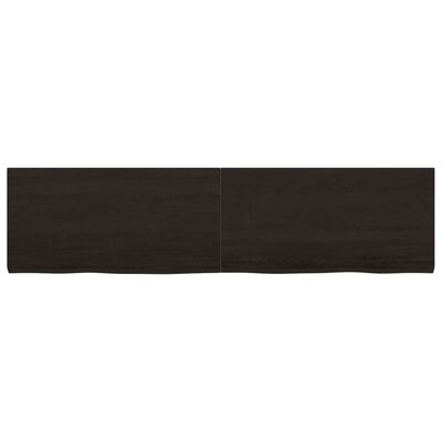 vidaXL Tablero mesa madera roble tratada marrón oscuro 160x40x(2-4) cm