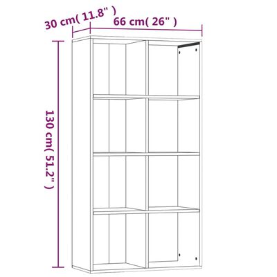 vidaXL Estantería/Aparador contrachapada roble ahumado 66x30x130 cm