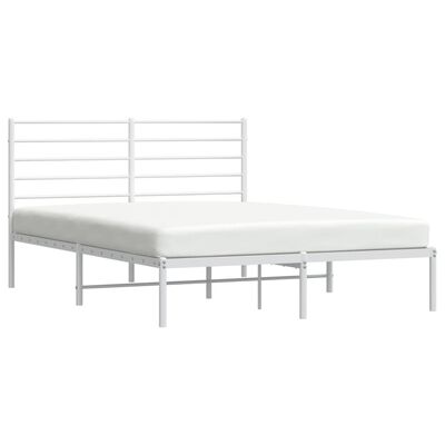 vidaXL Estructura cama sin colchón con cabecero metal blanco 120x190cm