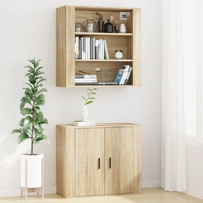 vidaXL Armario de pared madera contrachapada roble sonoma 80x33x80 cm