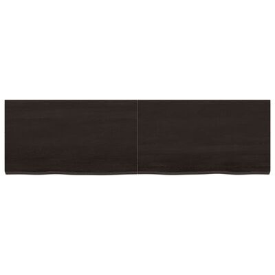 vidaXL Encimera de baño madera tratada marrón oscuro 140x40x(2-4) cm