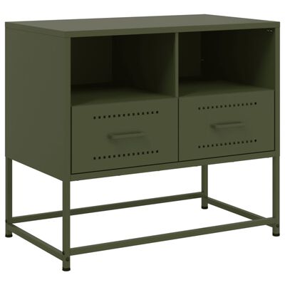 vidaXL Mueble para TV de acero verde oliva 68x39x60,5 cm